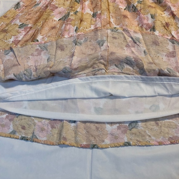 Blu Pepper Women’s Puff Sleeve Pullover Crinkled Multicolor Floral Dress size L - Picture 7 of 9